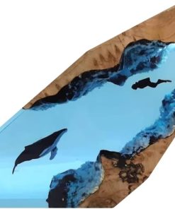 Kedejin Creative Epoxy Resin Wood Light Lamp