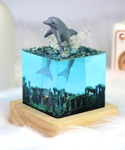 Dolphin Night Light Epoxy Resin Deep Sea Night Lamp